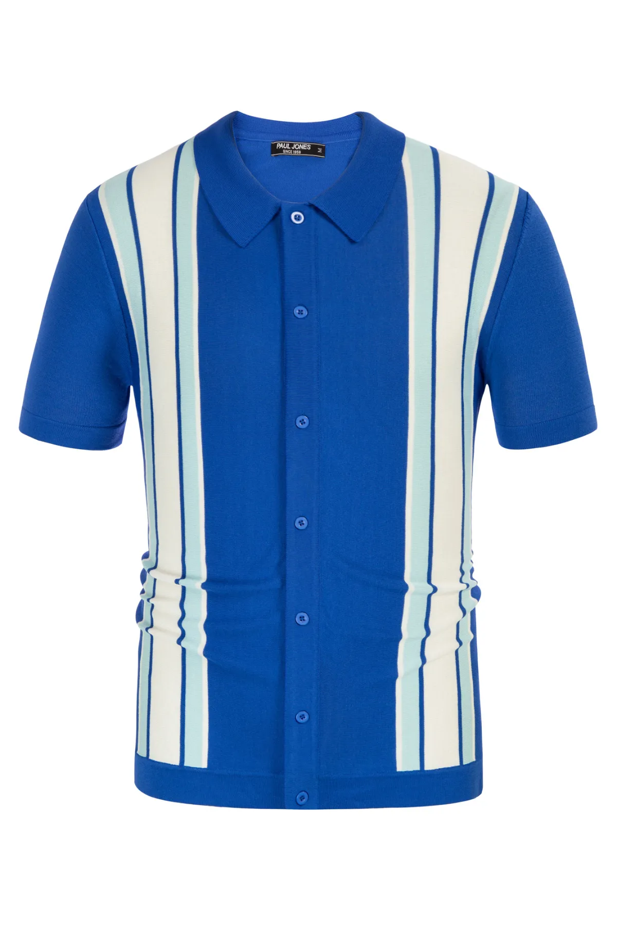 Mens Polo Shirts Vintage Striped Lightweight Knitting Golf Cardigans Shirts