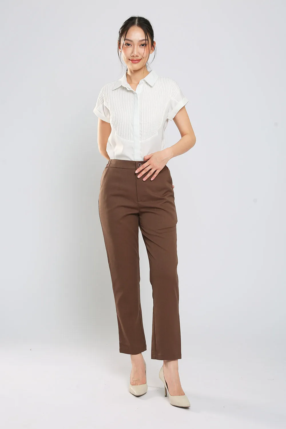 Monalise Tailored Pants in Coffee