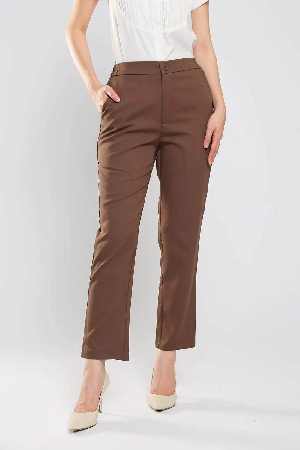 Monalise Tailored Pants in Coffee