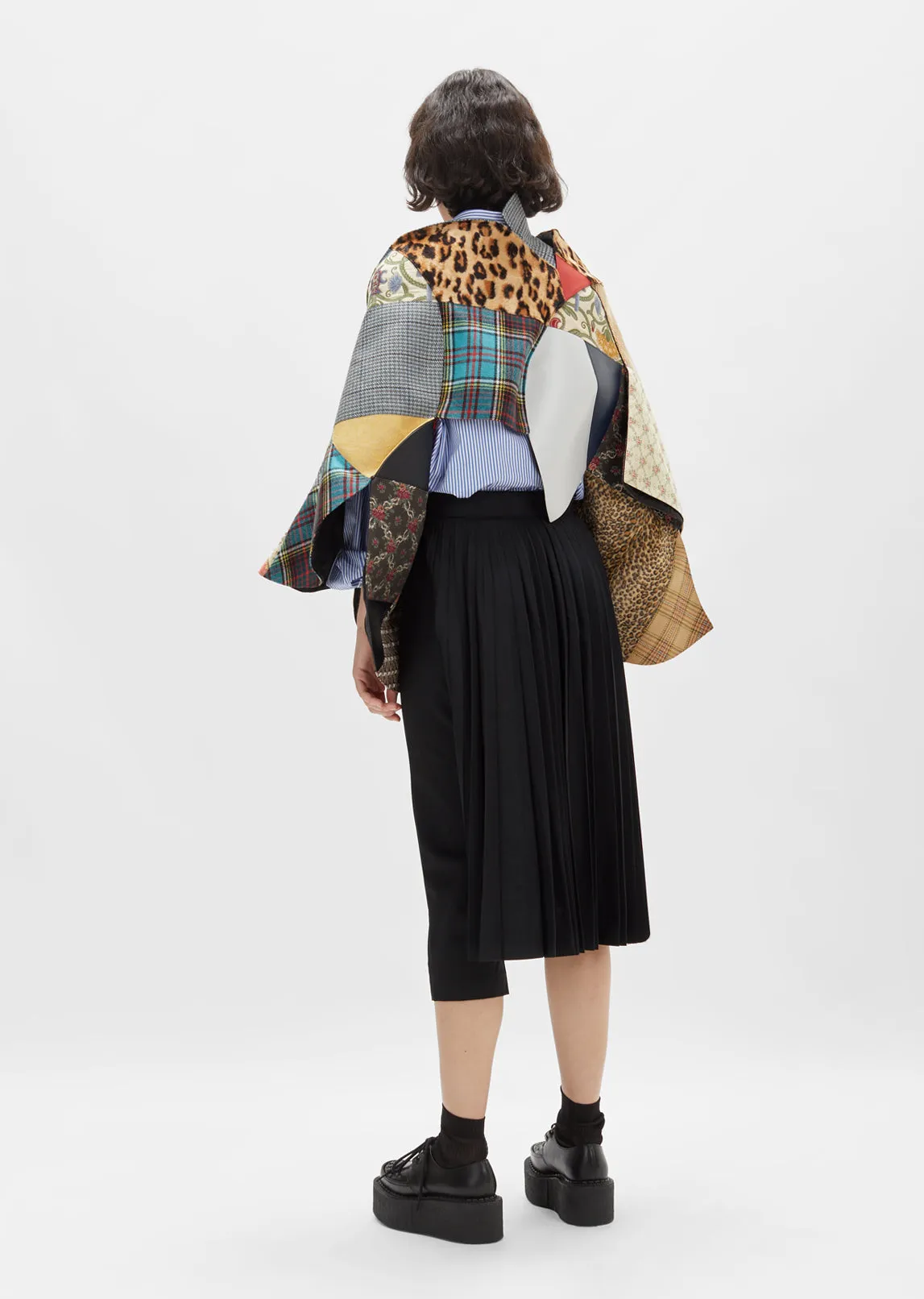 Multicolor Patchwork Asymmetrical Jacket