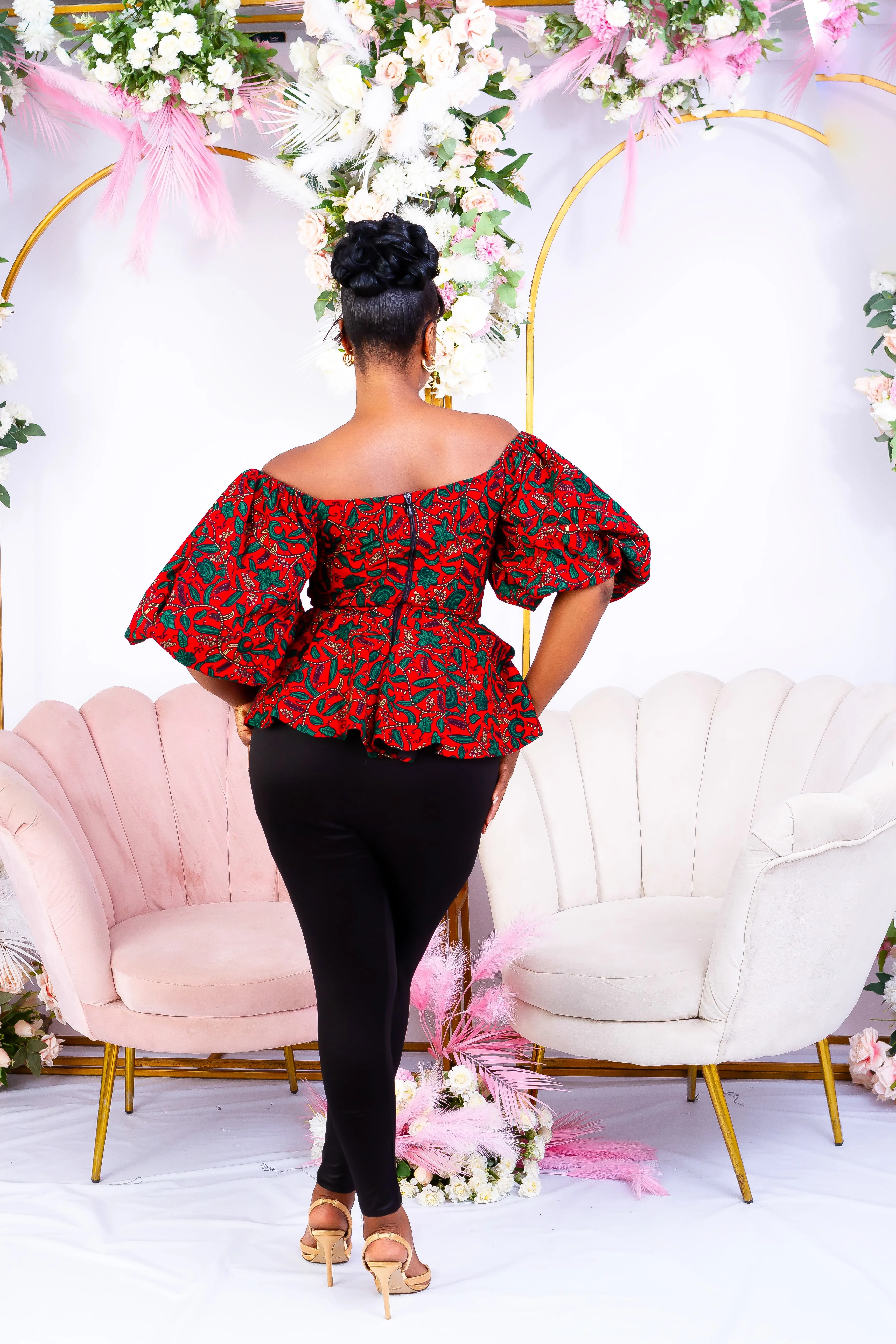 New in African Print Peplum Blouse/Top - Murayo