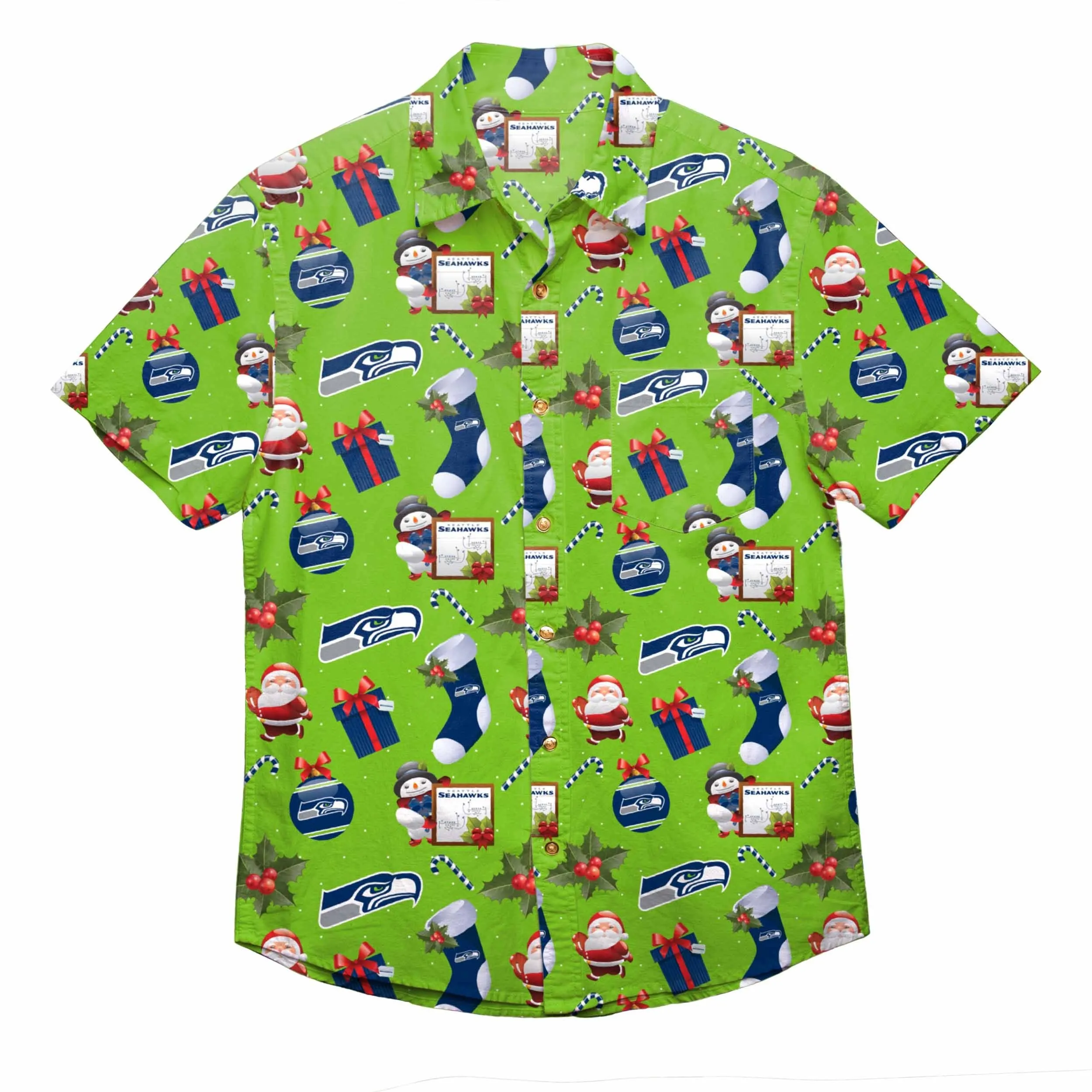 NFL Mens Christmas Explosion Button Up Shirts