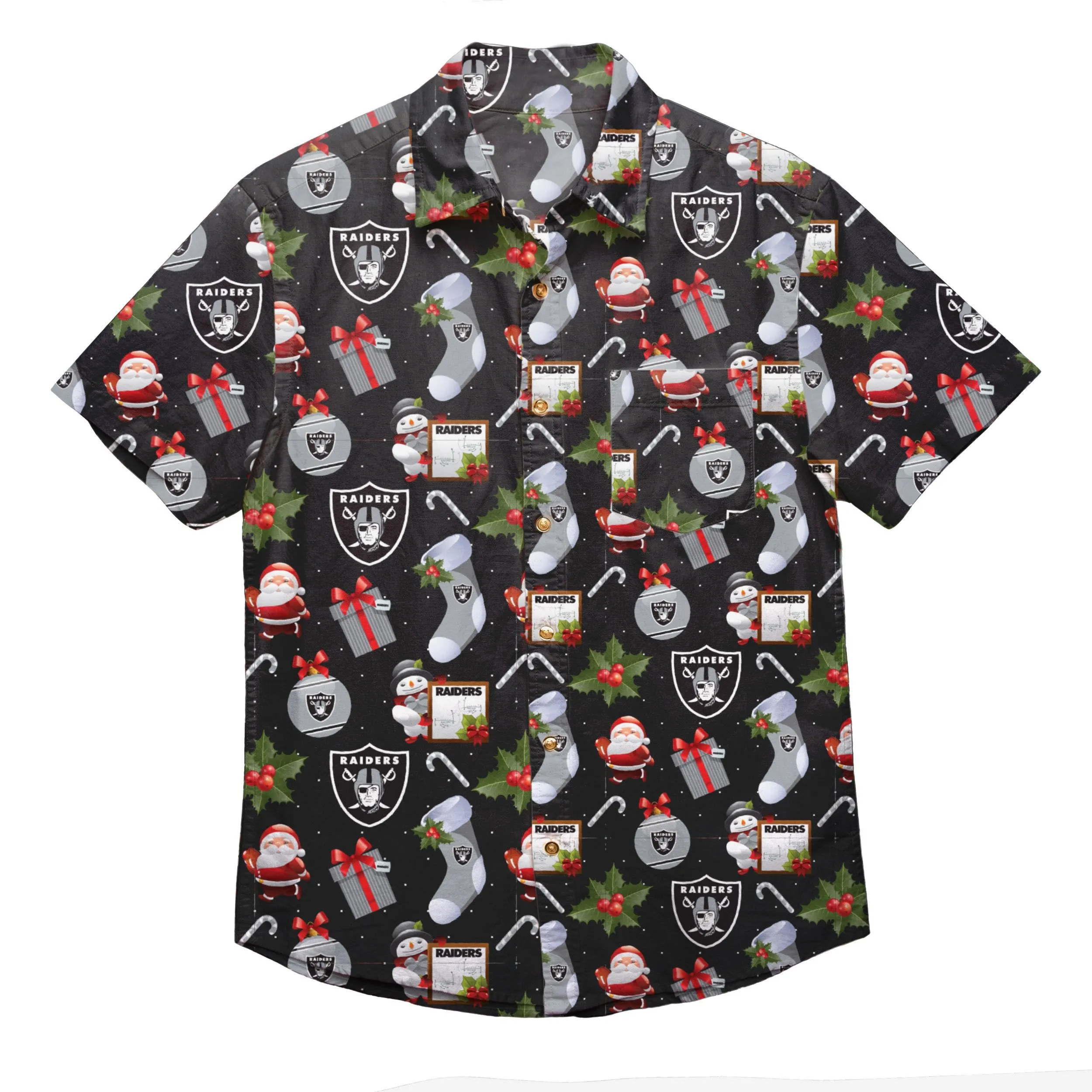 NFL Mens Christmas Explosion Button Up Shirts