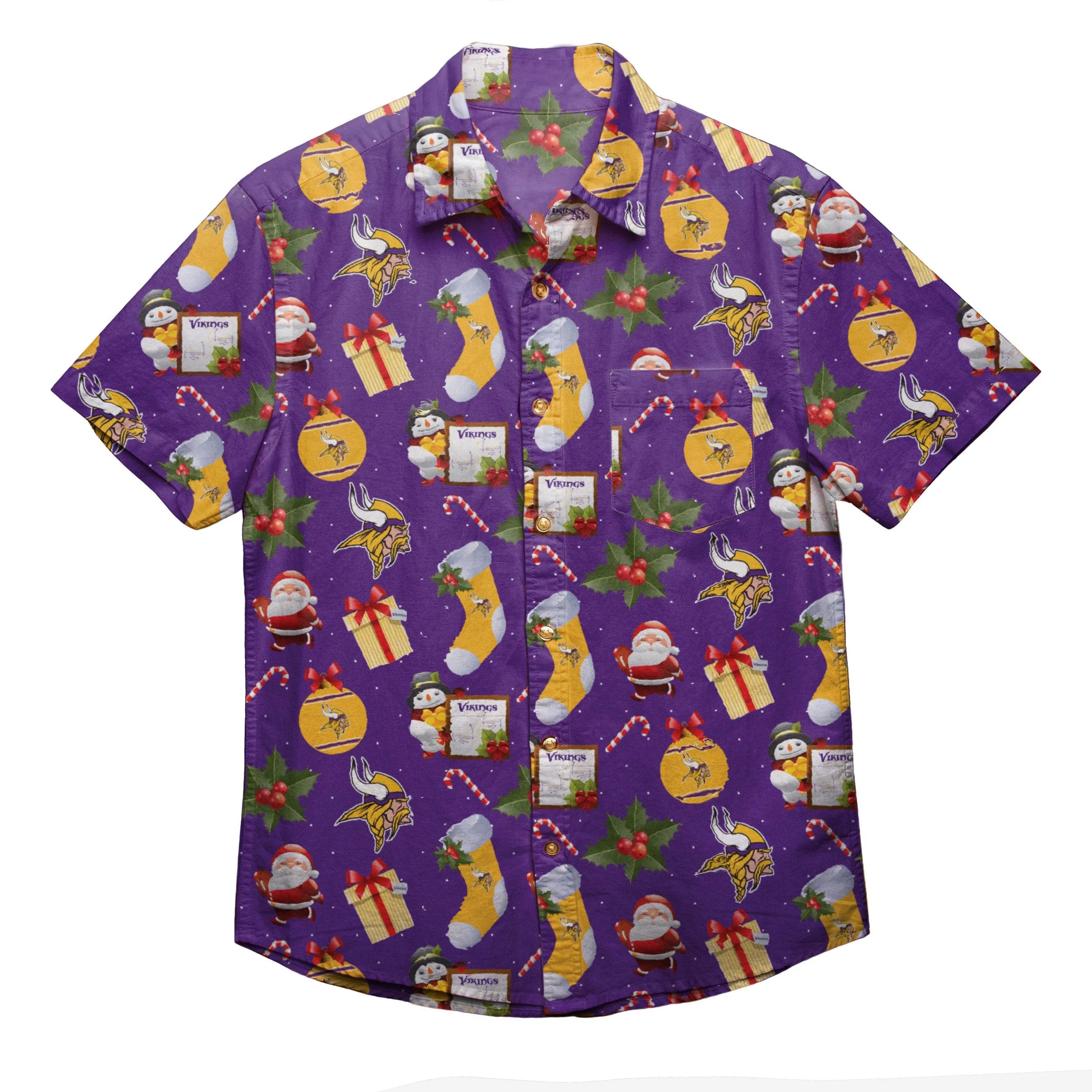 NFL Mens Christmas Explosion Button Up Shirts