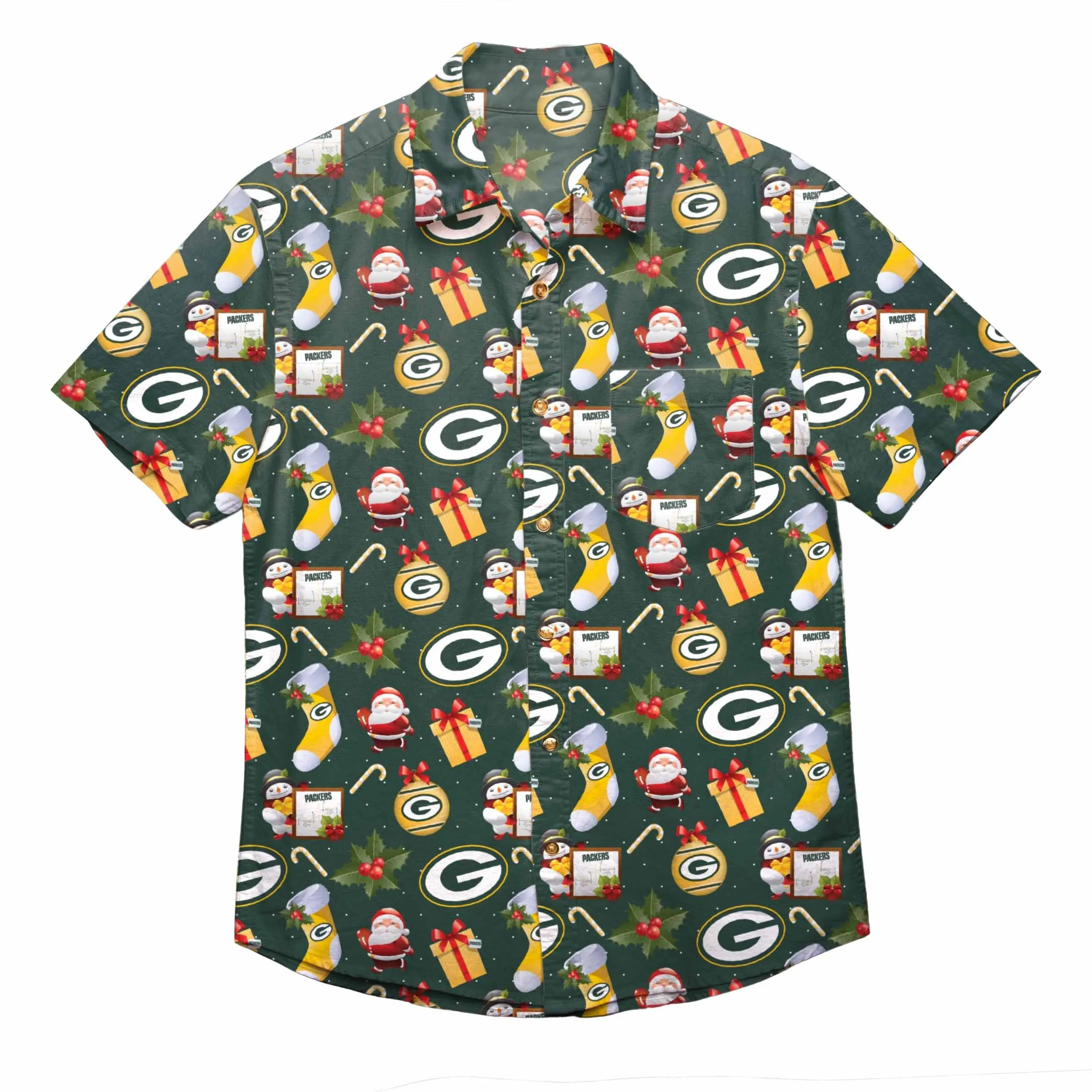 NFL Mens Christmas Explosion Button Up Shirts