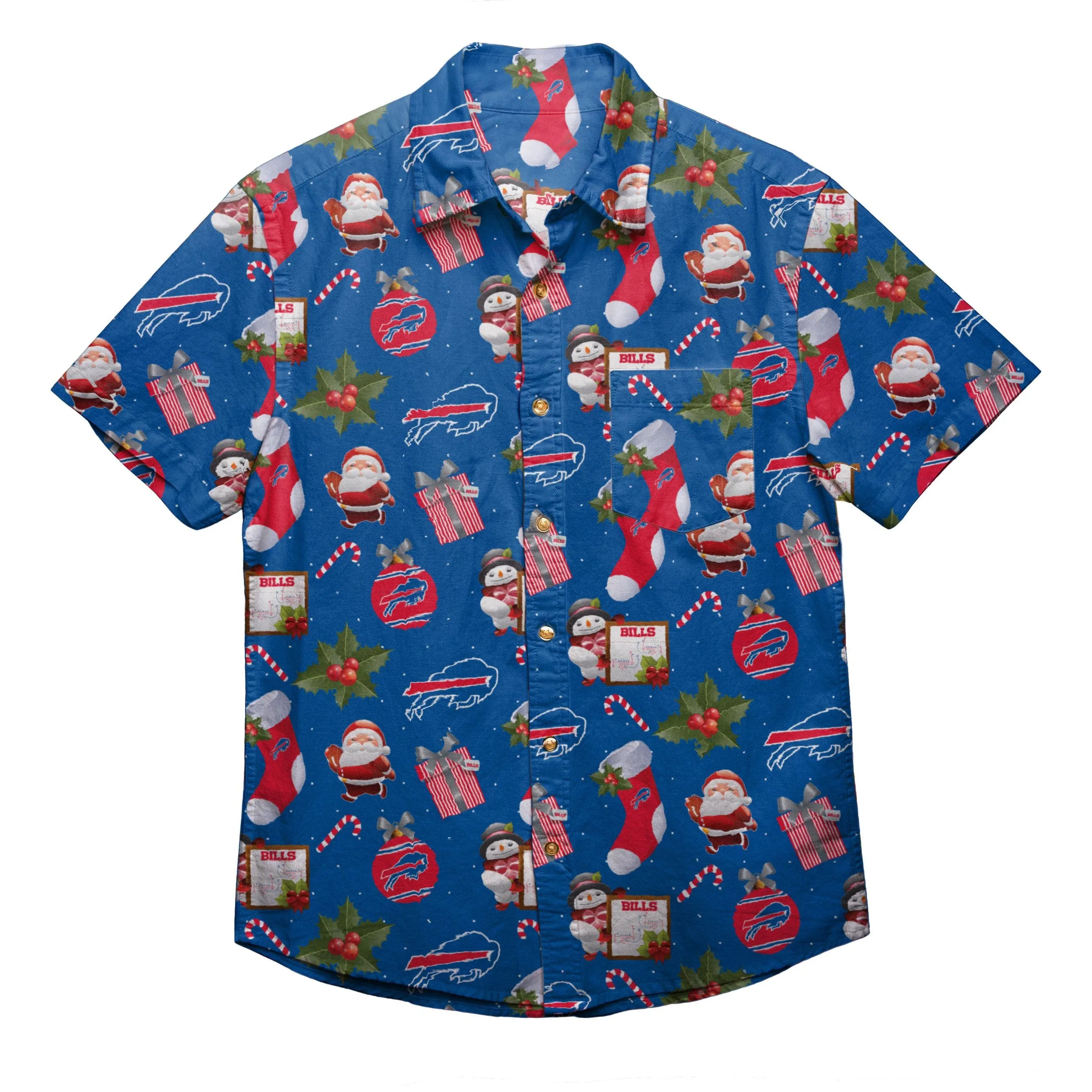 NFL Mens Christmas Explosion Button Up Shirts