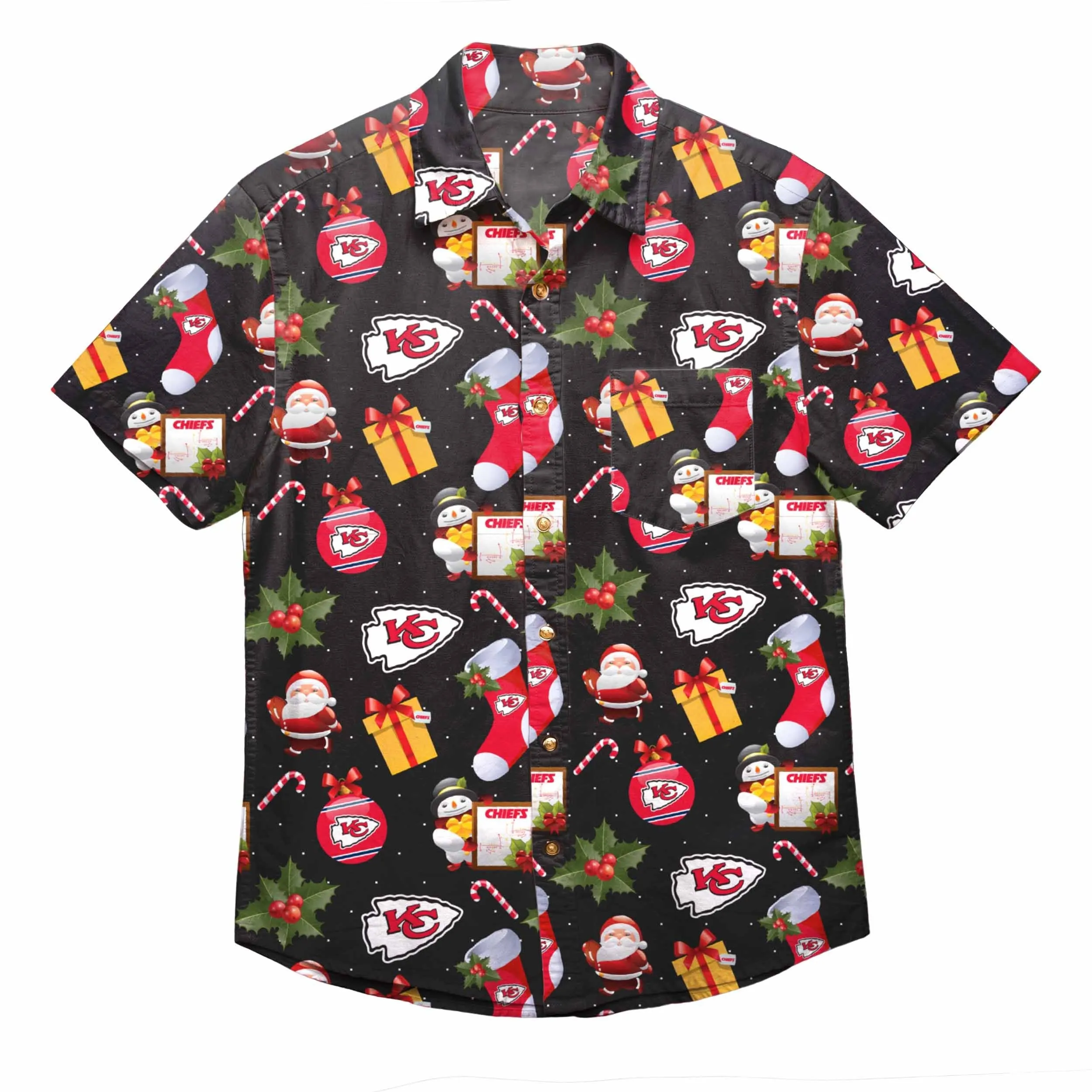 NFL Mens Christmas Explosion Button Up Shirts