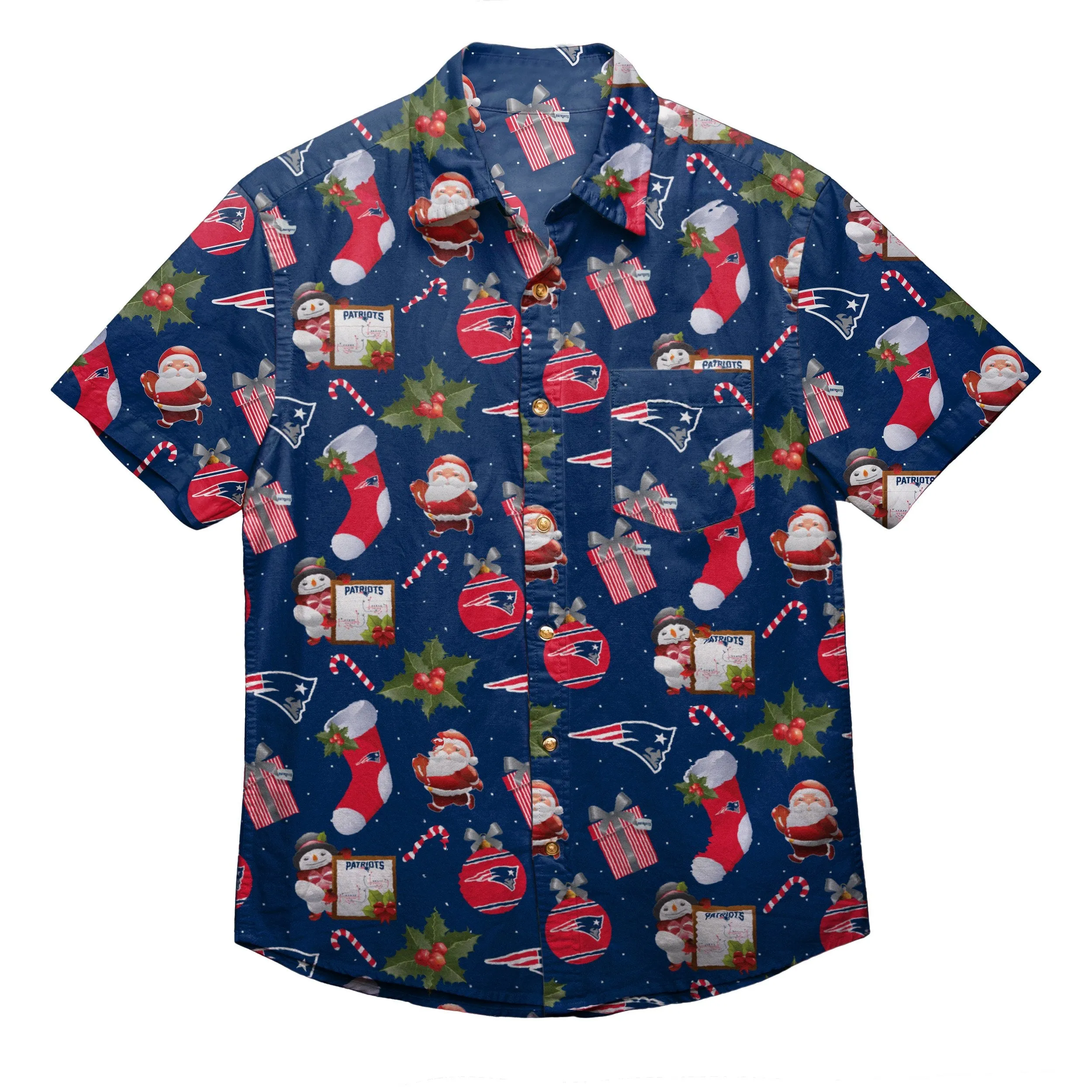 NFL Mens Christmas Explosion Button Up Shirts