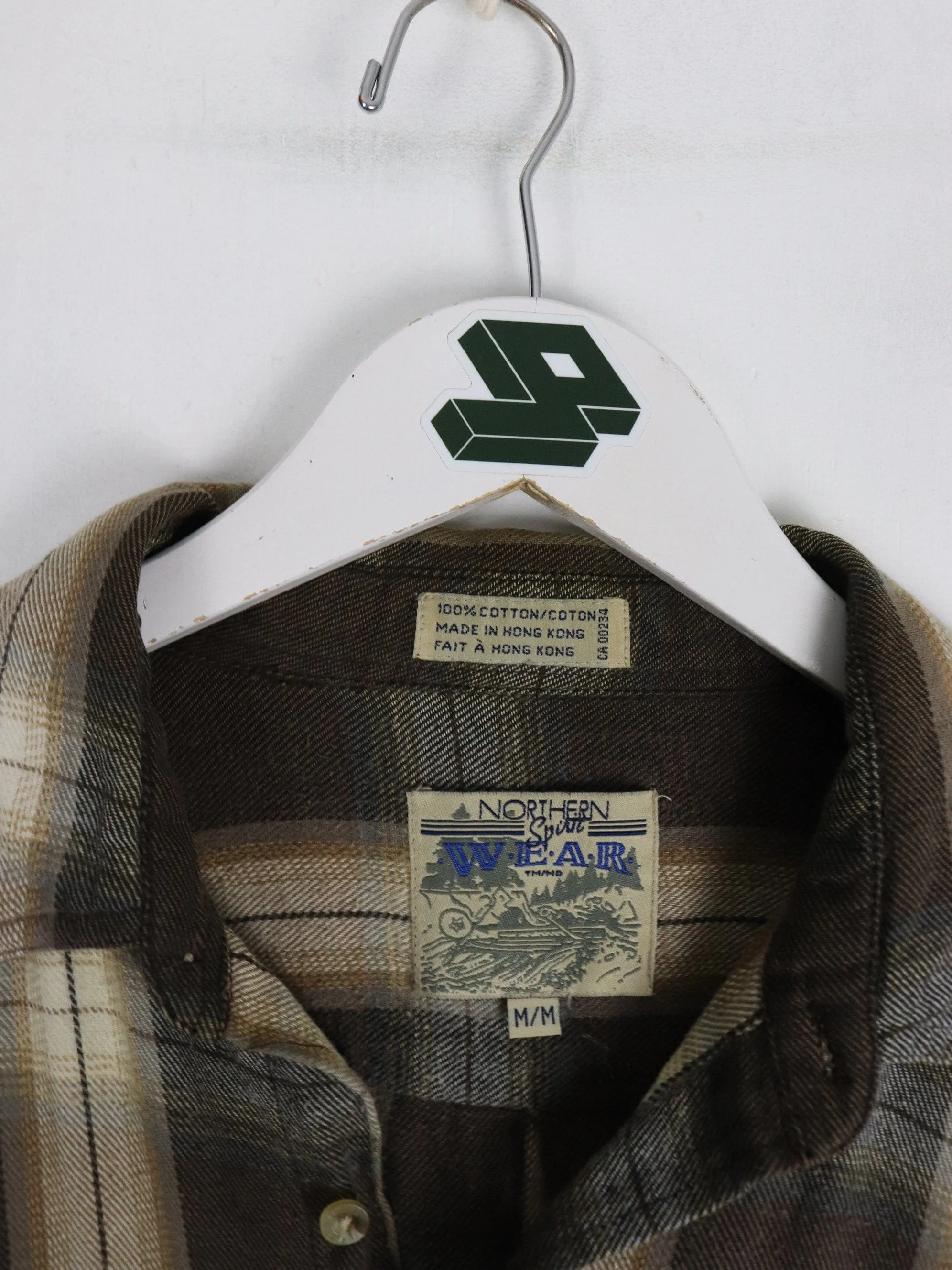 Northern Spirit Wear Shirt Mens Medium Brown Button Up Flannel