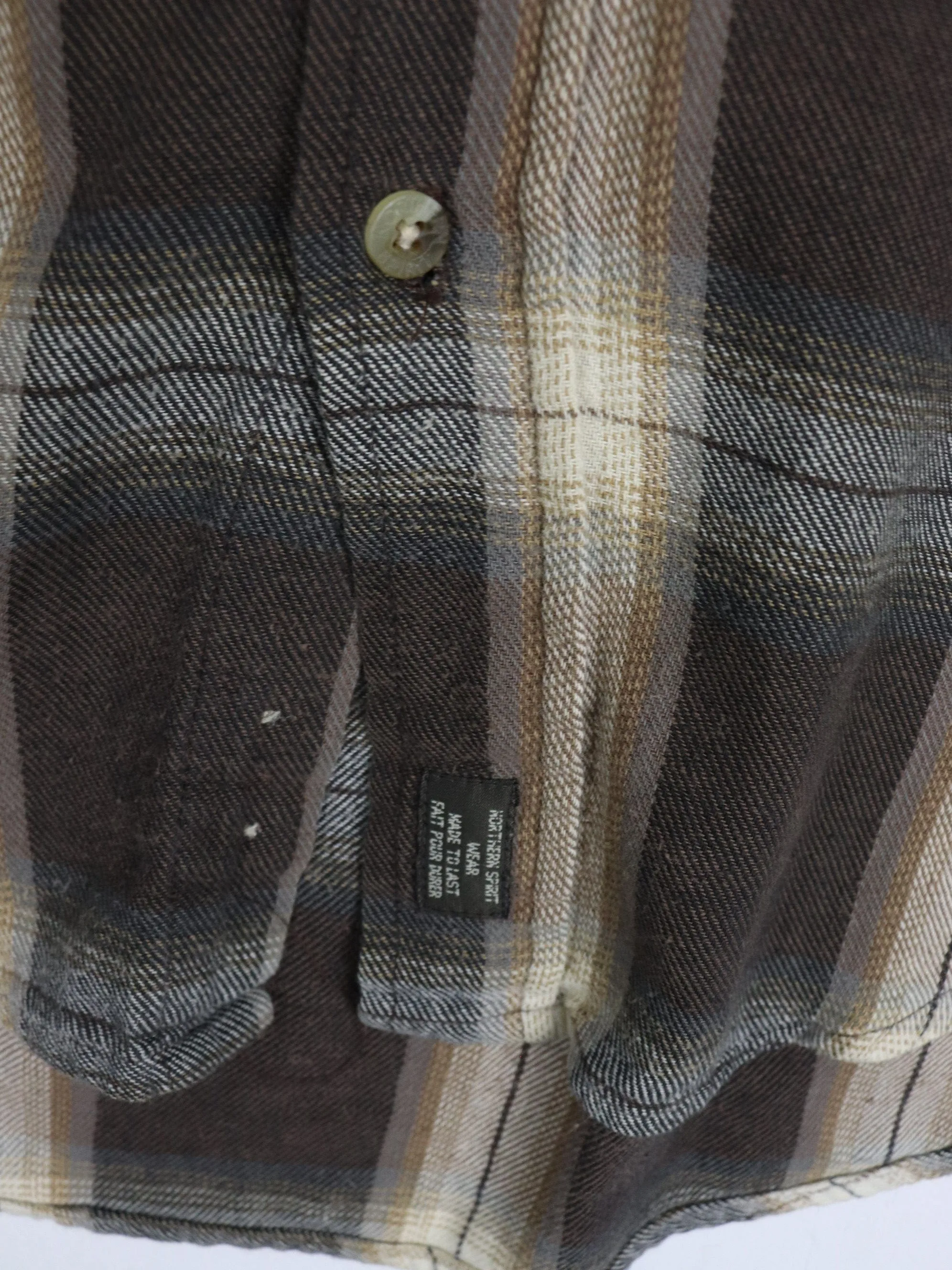 Northern Spirit Wear Shirt Mens Medium Brown Button Up Flannel