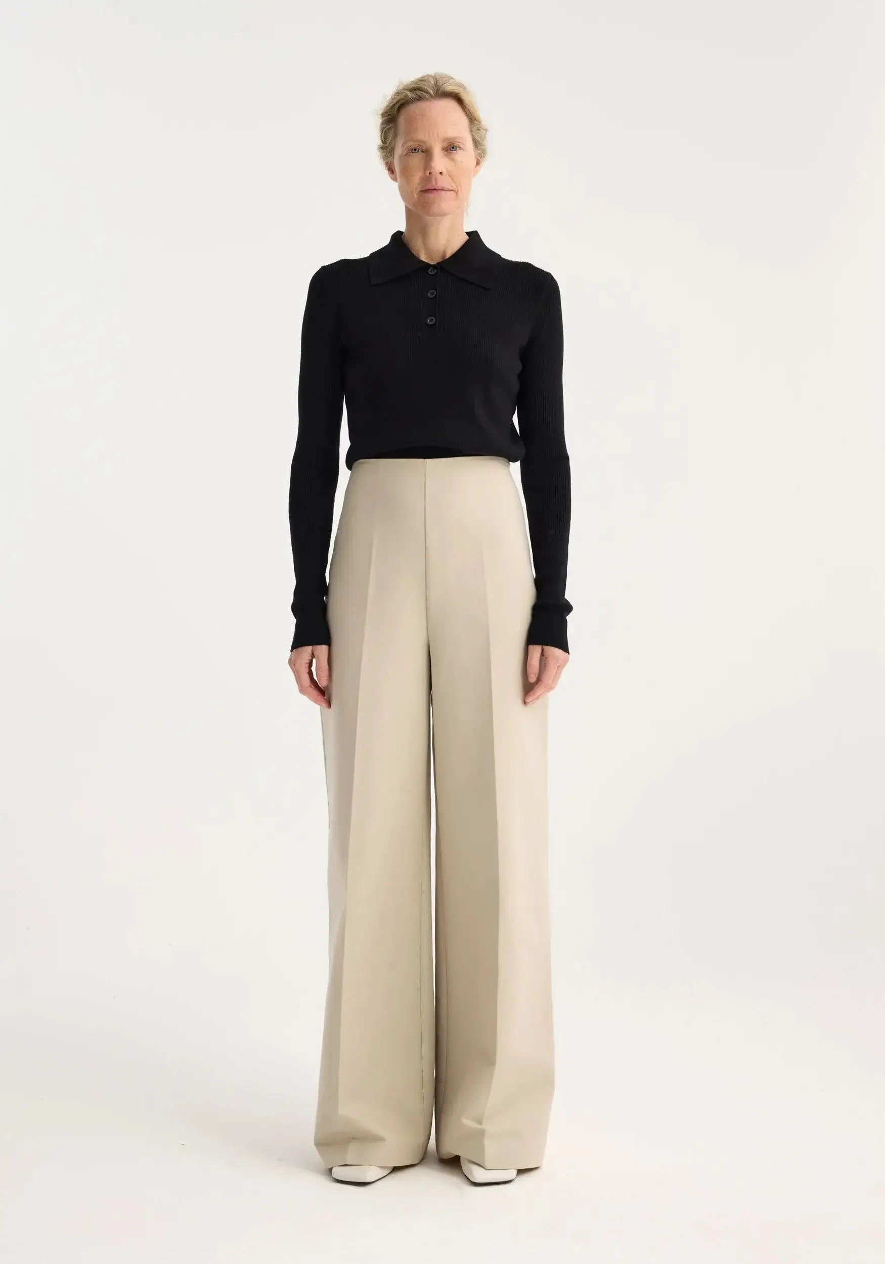 PALAZZO LEG SHAPED TROUSERS