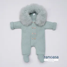 Pangasa Soft Green Faux Fur Pramsuit