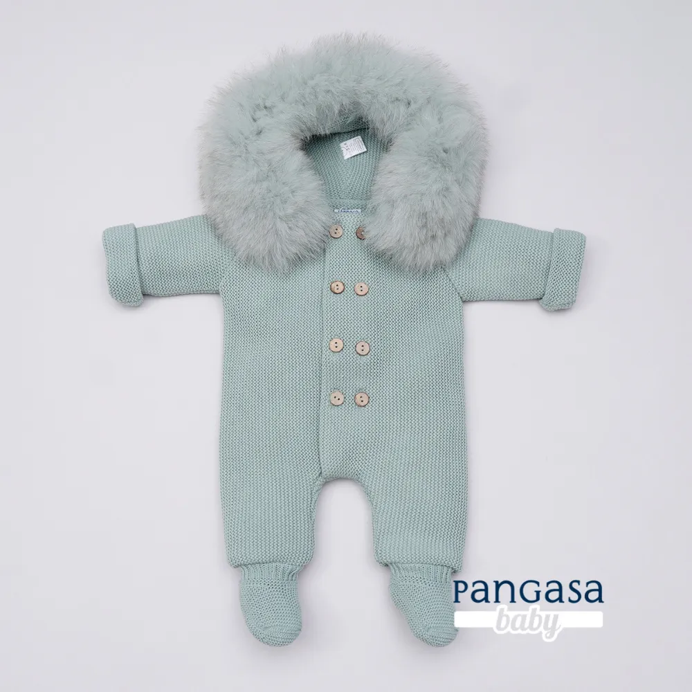 Pangasa Soft Green Faux Fur Pramsuit