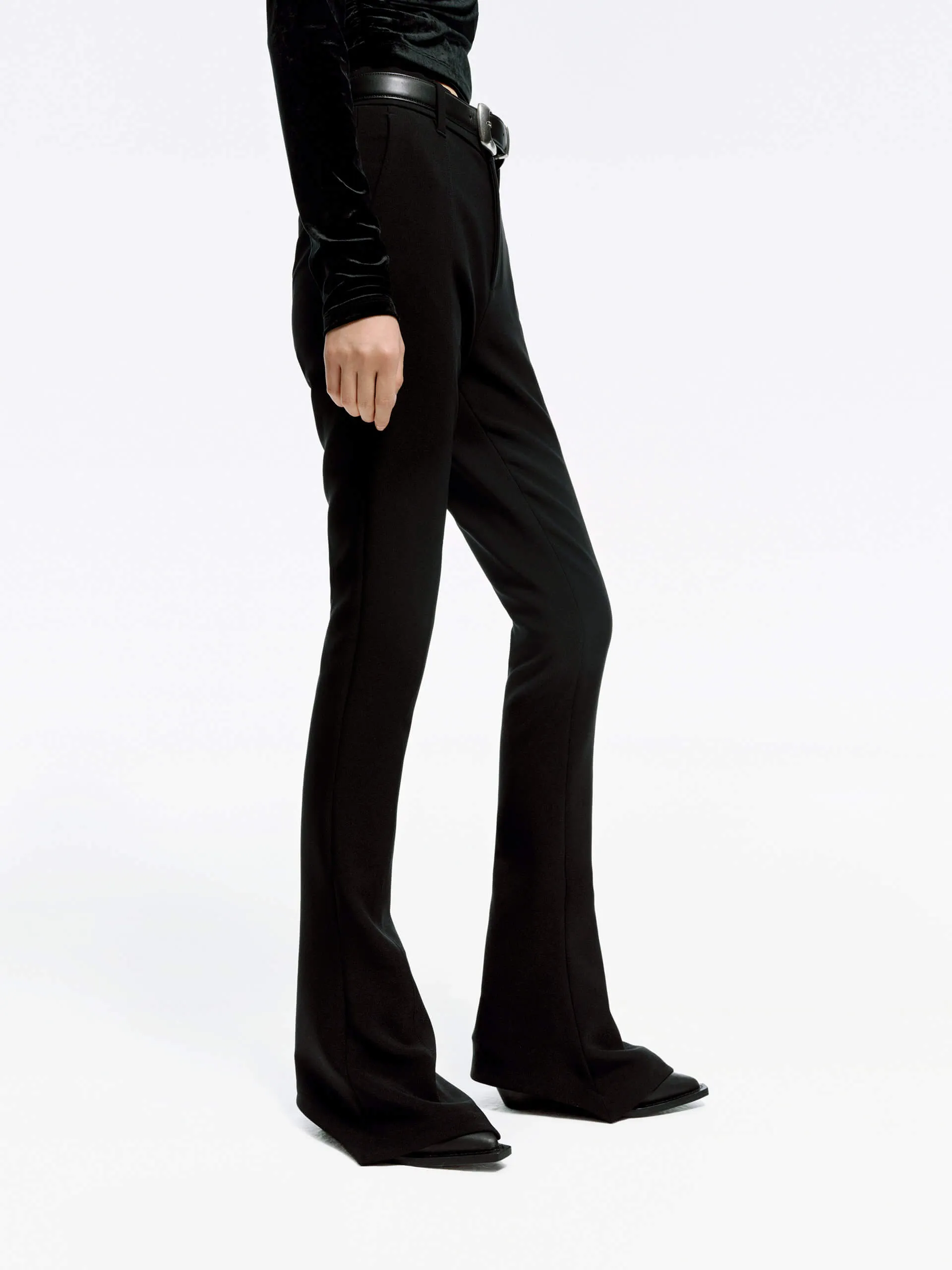 Pointed Hem Tailored Pants