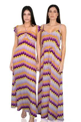 Purple Strappy Flowy Maxi Dress