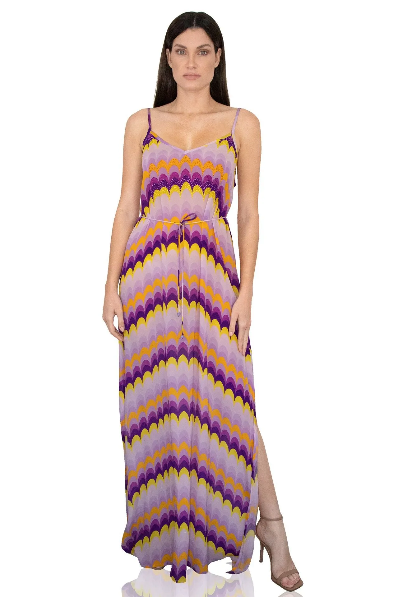 Purple Strappy Flowy Maxi Dress