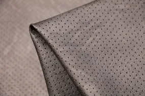 Silver Perforated Faux Leather