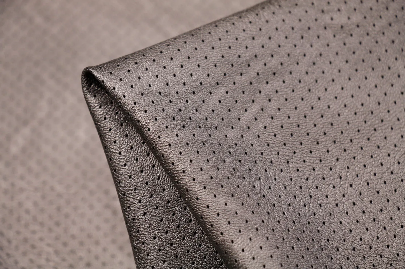 Silver Perforated Faux Leather