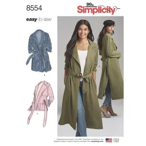 Simplicity Pattern 8554 Women’s  /  Petite Women’s  Coats and Jackets