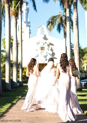 Sleeveless Bateau Sweep Train Elastic Sheath/Column Satin Bridesmaid Dresseses With Pleated Siena SWKP0025312