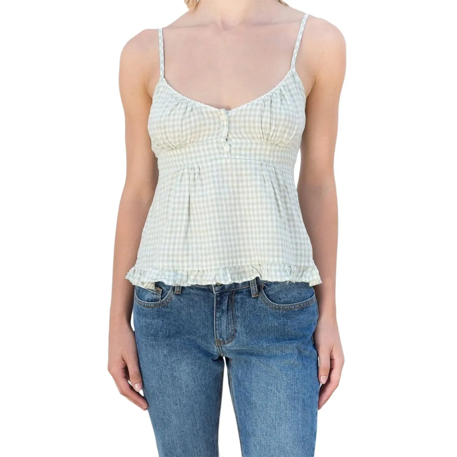 Summer Style Solid Peplum Cami Top for Women