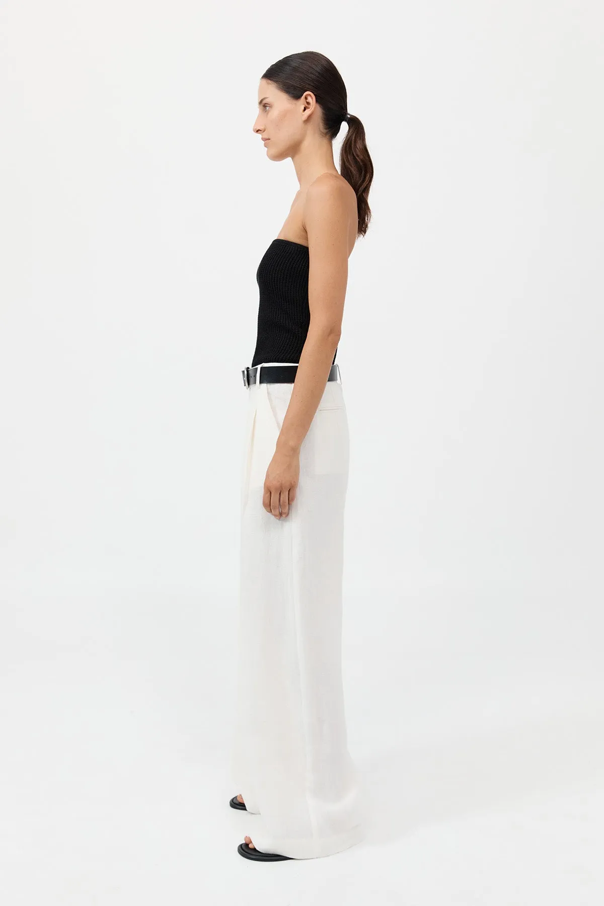 Tailored Linen Pants - Ivory