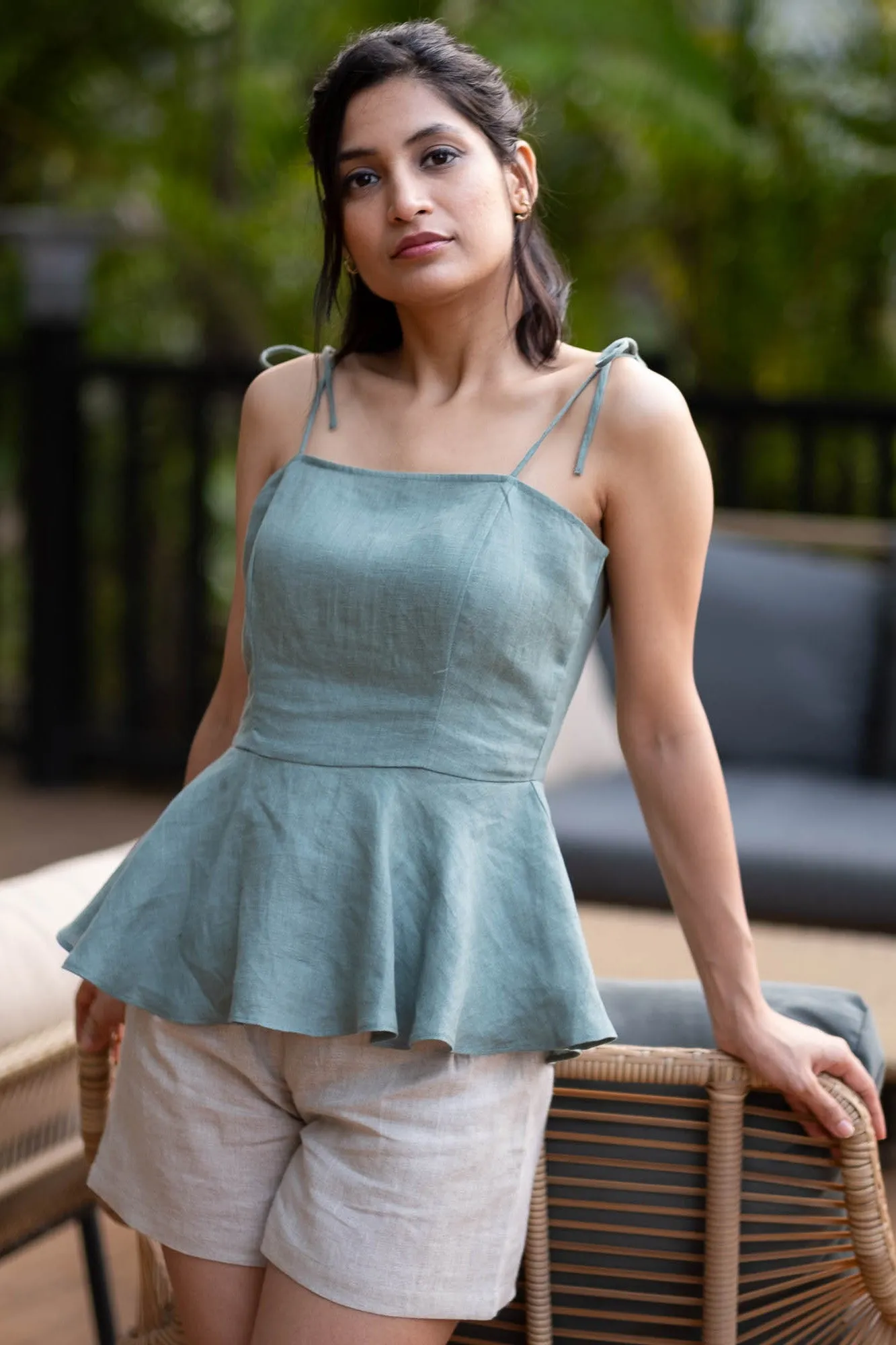 The Linen Peplum Top