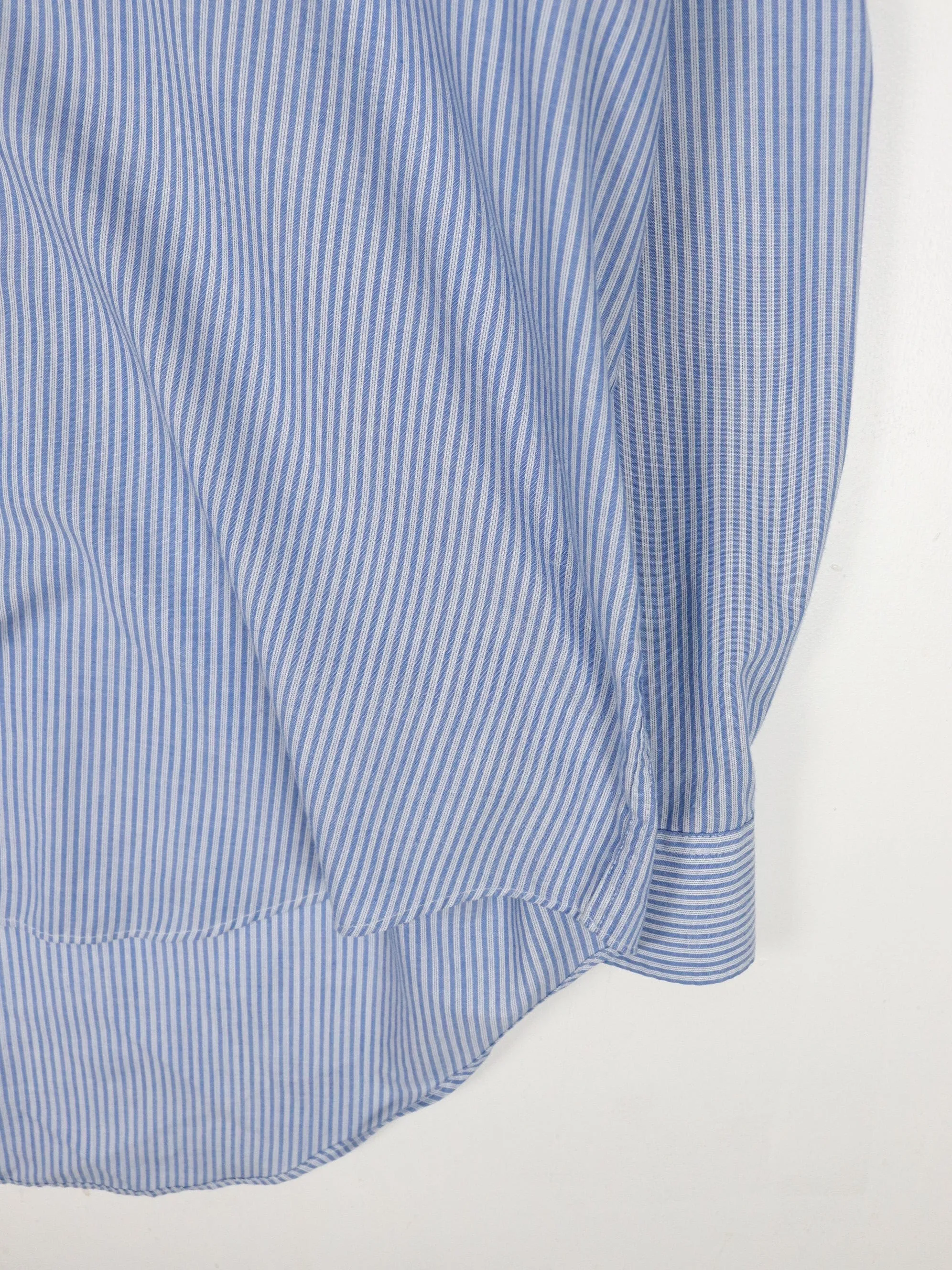 Van Heusen Shirt Mens 16 Large Blue Striped Button Up