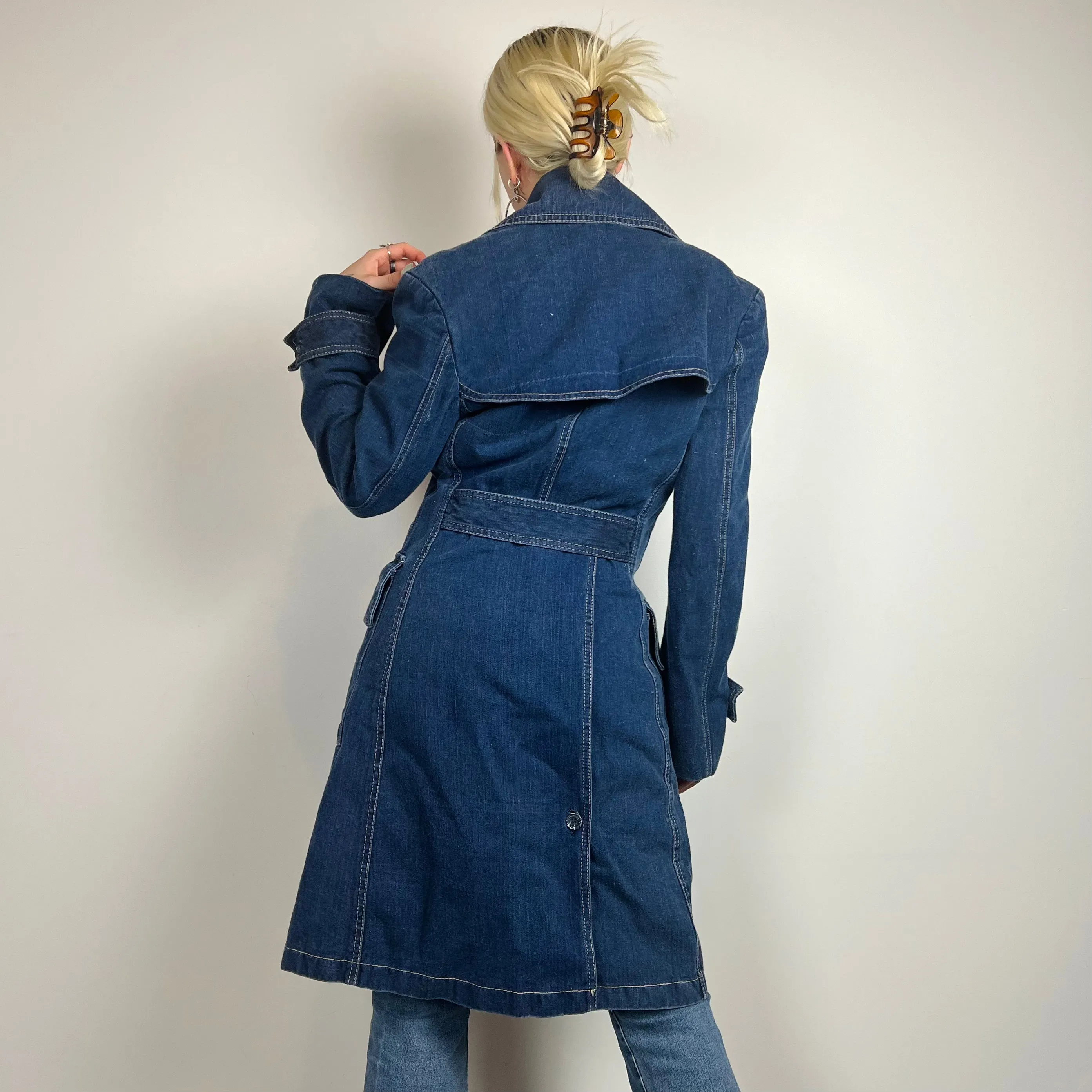 Vintage Denim Trench Coat