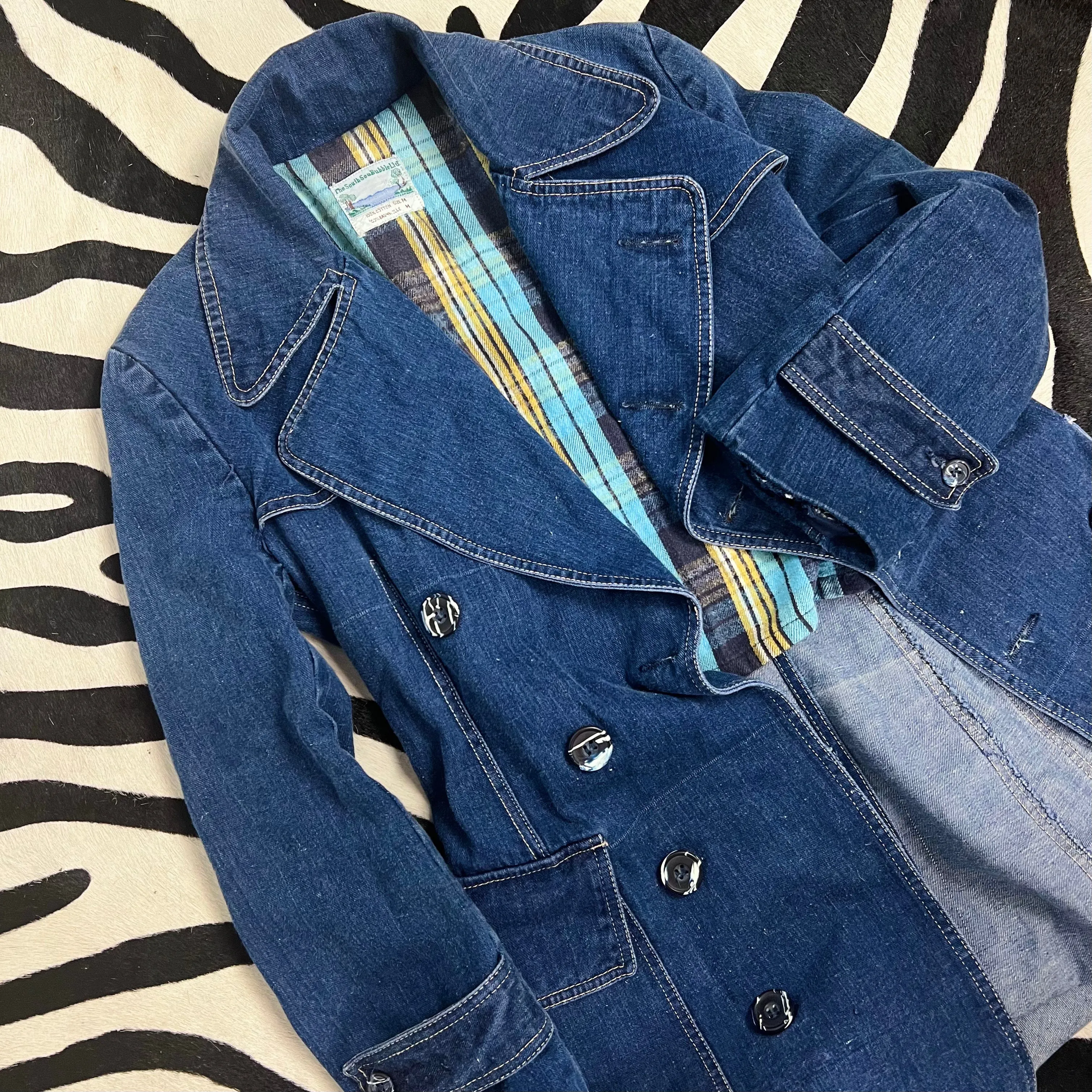 Vintage Denim Trench Coat