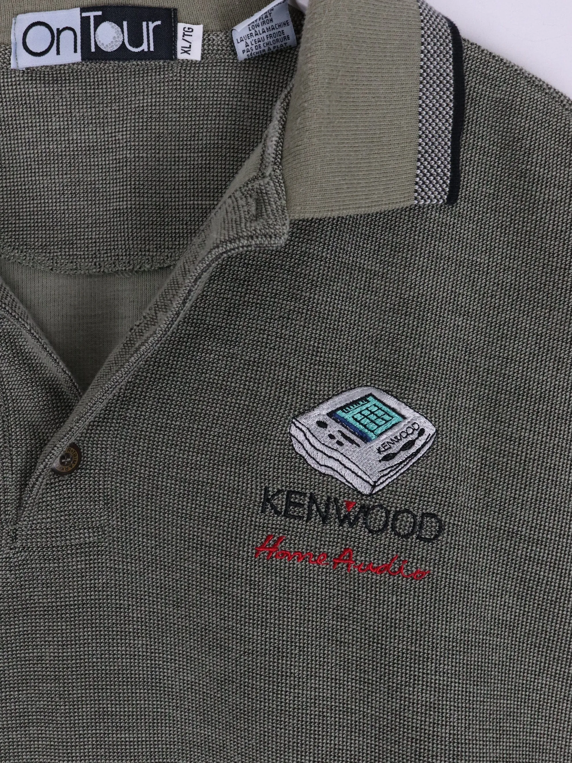 Vintage Kenwood Home Audio Polo Shirt Mens XL Green