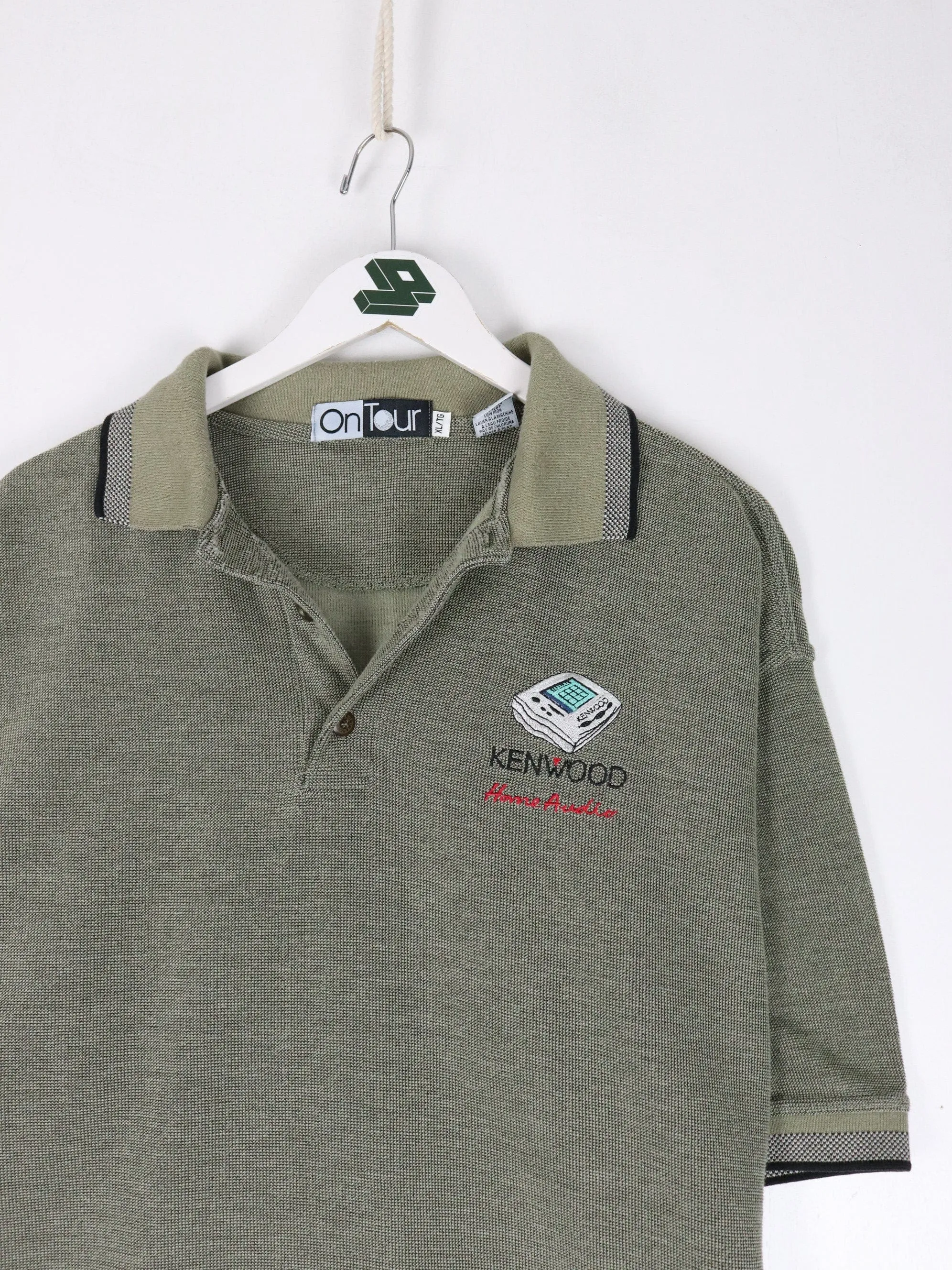 Vintage Kenwood Home Audio Polo Shirt Mens XL Green