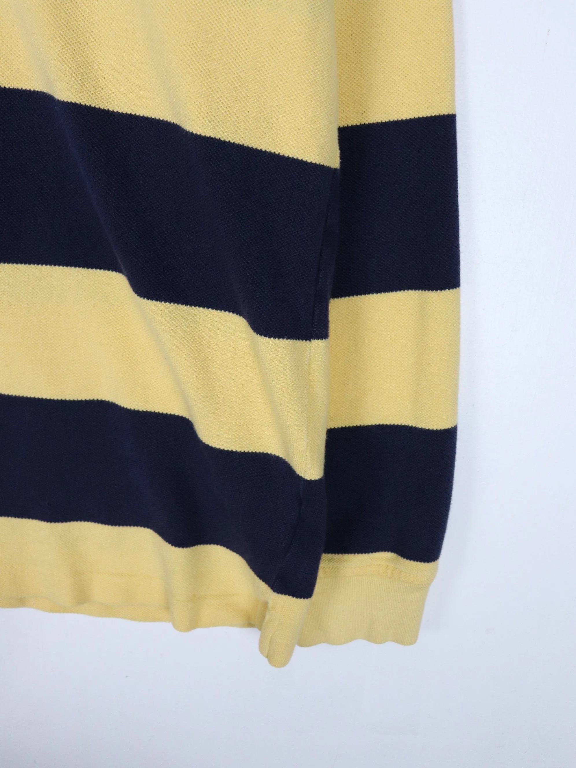 Vintage Tommy Hilfiger Polo Shirt Mens XL Yellow Striped Rugby