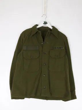 Vintage U.S. Army Shirt Jacket Mens Medium Green Wool Military Button Up