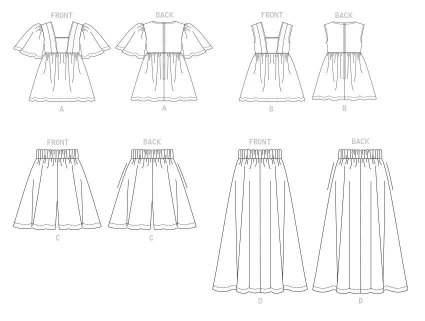 Vogue Sewing Pattern 1871 Misses' Tops, Shorts and Skirt