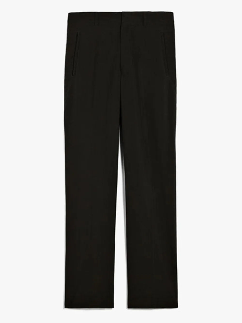 Wool Blend Pleated Trousers