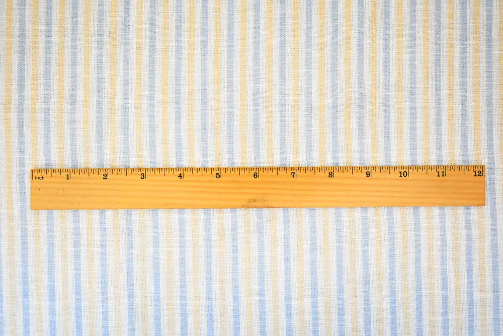 Yellow-Blue-White Spence Bryson Stripe Irish Linen Woven Fabric