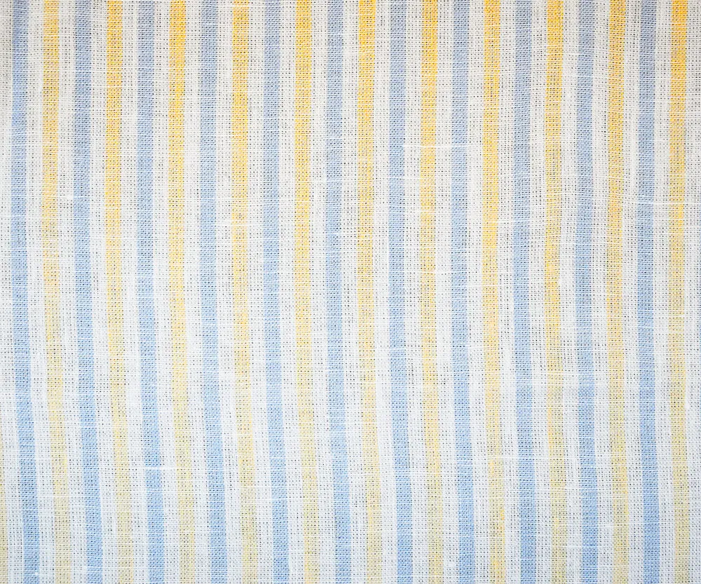 Yellow-Blue-White Spence Bryson Stripe Irish Linen Woven Fabric