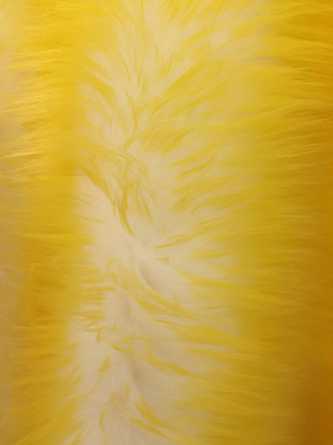 Yellow/ivory deluxe cotton candy design-shaggy faux fun fur-2 tone super soft faux fur- sold by the yard-